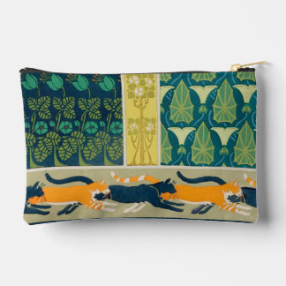 Jugendstil-Katzen und Blume Zubehörtasche