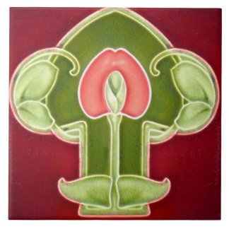 Jugendstil-Keramik Feuerstelle Wand Tile Fliese