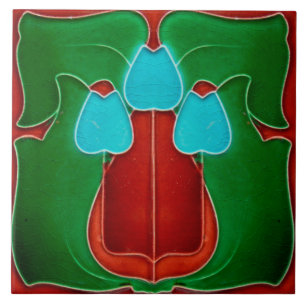 Jugendstil-Keramik-Kaminwandfliese Fliese