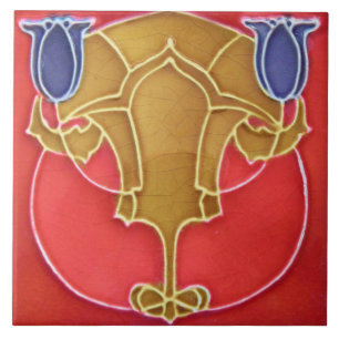 Jugendstil-Keramik-Kaminwandfliese Fliese