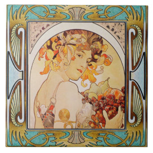 Jugendstil-Keramik Tile Alphose mucha Design 10 Fliese