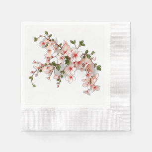 Jugendstil-Kirschblüten mit Aussicht auf das Meer Serviette