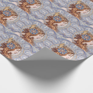 Jugendstil Königinnenporträt Geschenkpapier