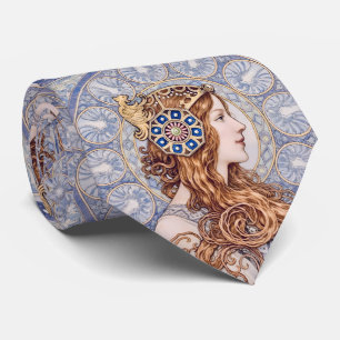 Jugendstil Königinnenporträt Krawatte