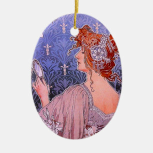 Jugendstil-Korsett-Werbung Keramikornament