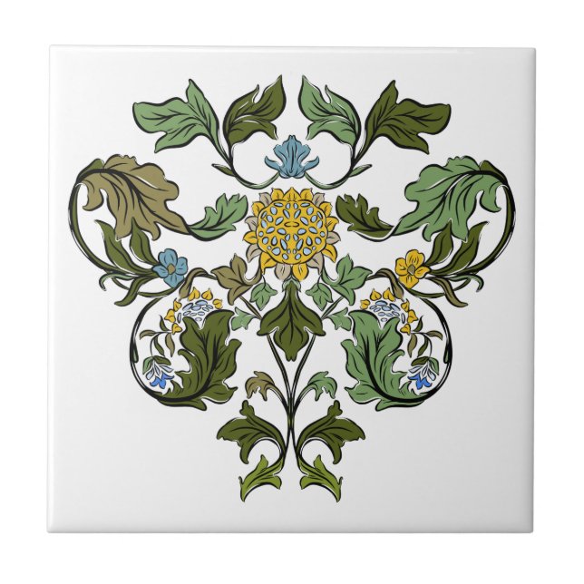 Jugendstil Kunst des 19. Jahrhunderts  Fliese (Vorderseite)