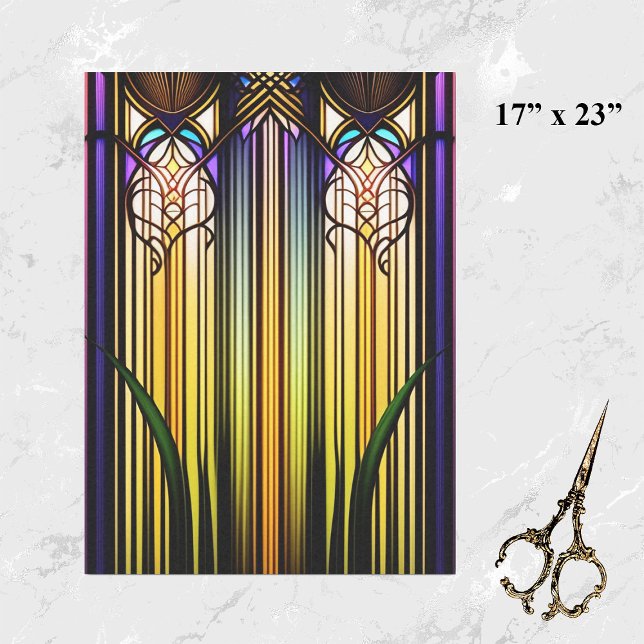 Jugendstil-Kunstwerk Grosses Glasdach Seidenpapier (Von Creator hochgeladen)