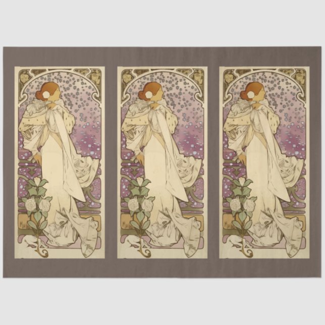 Jugendstil-Lady 11 Dekoupage Tissue Seidenpapier (Vorderseite)