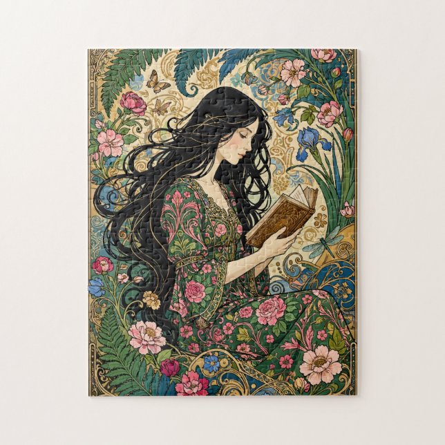 Jugendstil Lesen im Garten  (Vertikal)