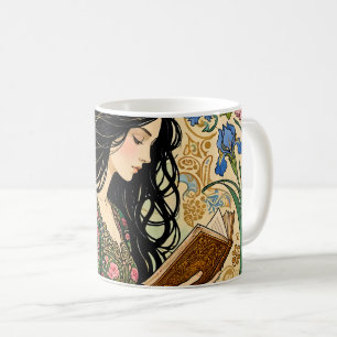 Jugendstil Lesen im Garten Kaffeetasse