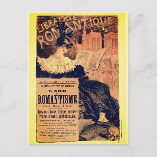Jugendstil-Librairie romantique gotische Grasse Postkarte (Vorderseite)