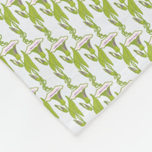 Jugendstil-Licht Ipomoea Tapete im Blumenmuster Ku Fleecedecke