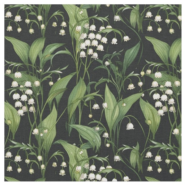 Jugendstil-Lilien des Valley Pattern Stoff (Nahaufnahme)