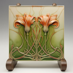 Jugendstil-Lilien  Fliese