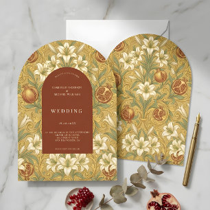 Jugendstil-Lilienbogen-Blumen-Vintage-Muster Einladung