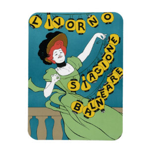 Jugendstil, Livorno Señorita beim Tanzen Magnet
