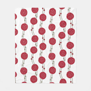 Jugendstil Mackintosh Rosen Streifen Rot Fleecedecke