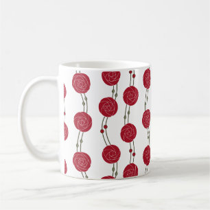 Jugendstil Mackintosh Rosen Streifen Rot Kaffeetasse
