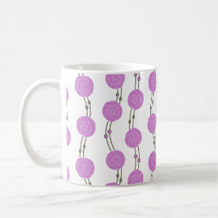 Jugendstil Mackintosh Rosenstreifen Rosa Kaffeetasse