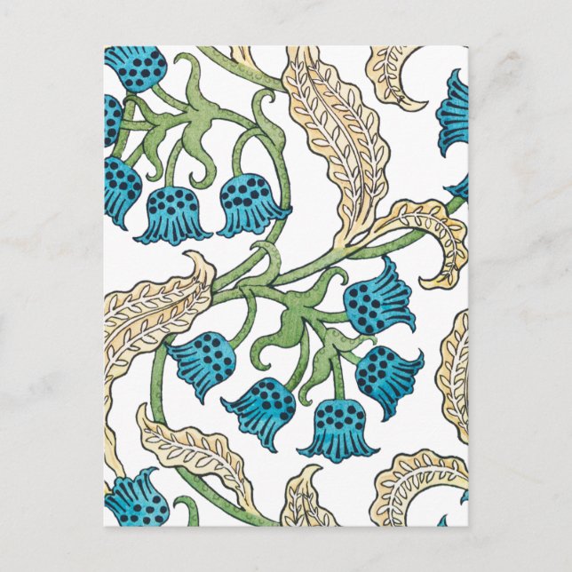 Jugendstil-Maiglöckchen-Blumenmuster 2  Postkarte (Vorderseite)