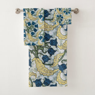 Jugendstil Maiglöckchen-Blüte Verneuil Badhandtuch Set
