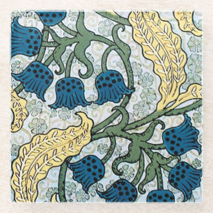 Jugendstil Maiglöckchen-Blüte Verneuil Glasuntersetzer