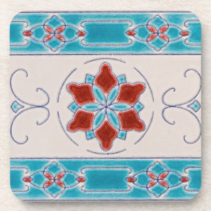 Jugendstil-Majolika-Fliesen Untersetzer