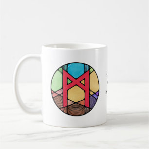Jugendstil Mannaz Rune Tasse – MENSCHHEIT!