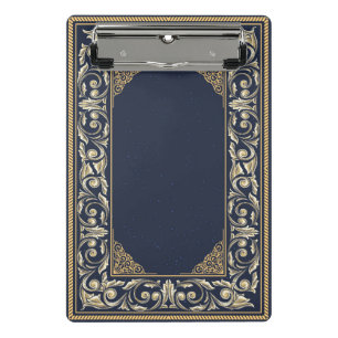 Jugendstil, Marineblau, Gold, Antiquitäten, Mini Klemmbrett