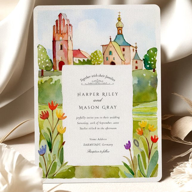 Jugendstil Mathildenhöhe Darmstadt Wassercolor Einladung (Von Creator hochgeladen)