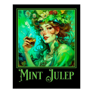 Jugendstil Mint Julep Poster