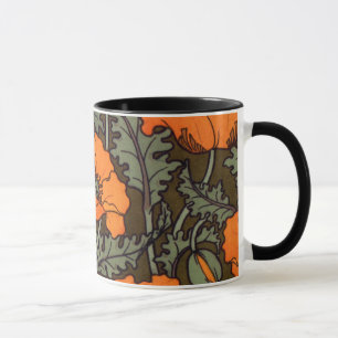 Jugendstil-Mohnblumen Tasse