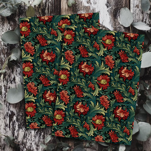 Jugendstil Morris Blume in Pastellgrün Seidenpapier