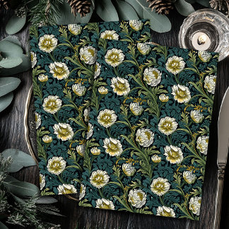 Jugendstil Morris Blume Pastellblauer Seidenpapier