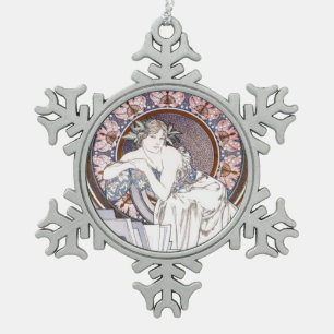 Jugendstil Mucha Künstler Schneeflocken Ornamente
