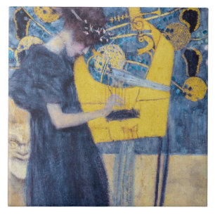 Jugendstil "Musik I" Gemälde von Gustav Klimt  Fliese