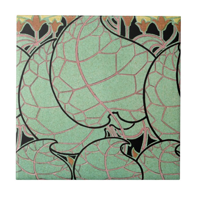 Jugendstil-Muster #10 Fliese (Vorderseite)