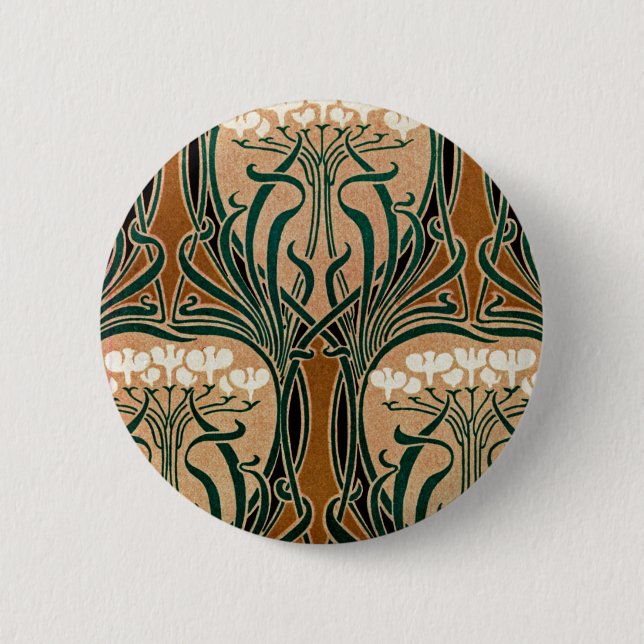Jugendstil-Muster #9 Button (Vorderseite)