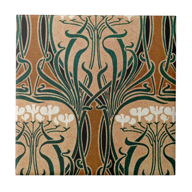Jugendstil-Muster #9 Fliese (Vorderseite)