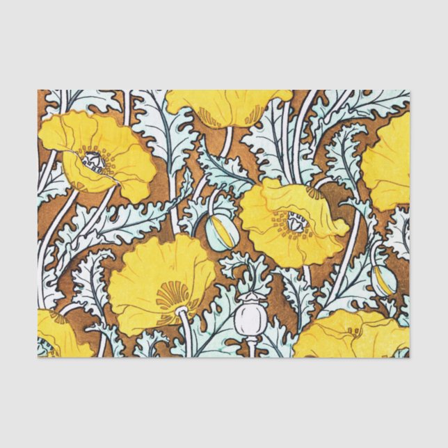 Jugendstil-Muster Hübsch Gelbe Pflaumen, beliebt Seidenpapier (Vorderseite)