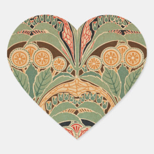 Jugendstil-Muster Nr. 3 in Emporio Moffa Herz-Aufkleber