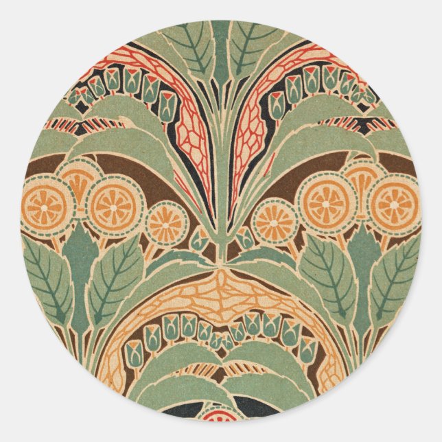 Jugendstil-Muster Nr. 3 in Emporio Moffa Runder Aufkleber (Vorderseite)