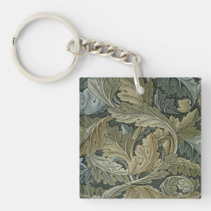 Jugendstil-Muster William Morris, Vintag, Glocke Schlüsselanhänger
