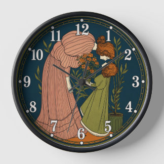 Jugendstil Mutter und Tochter Uhr