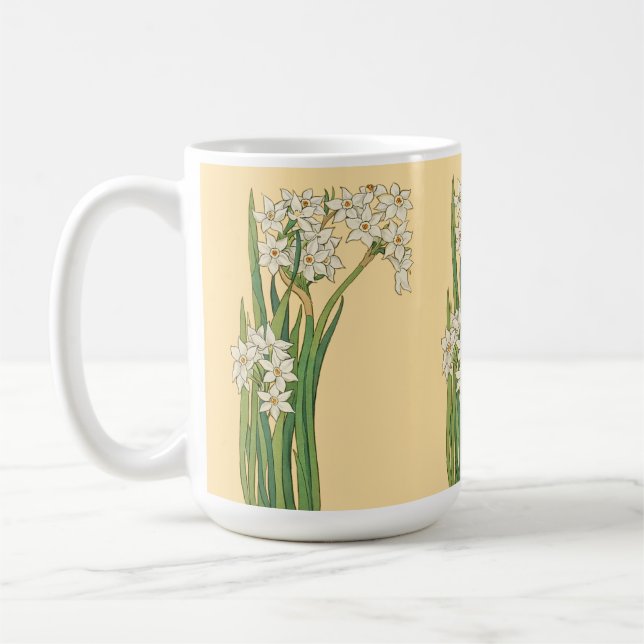 Jugendstil-Narzissenblumen Kaffeetasse (Links)