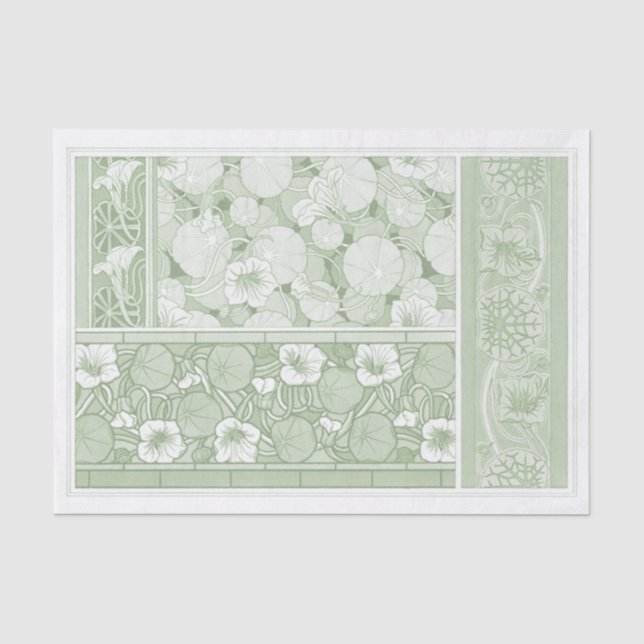 Jugendstil-Nasturtien von französischem Künstler 1 Seidenpapier (Vorderseite)