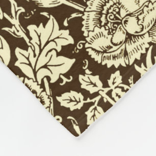 Jugendstil-Nelke-Damaskus, Braun und Creme Fleecedecke