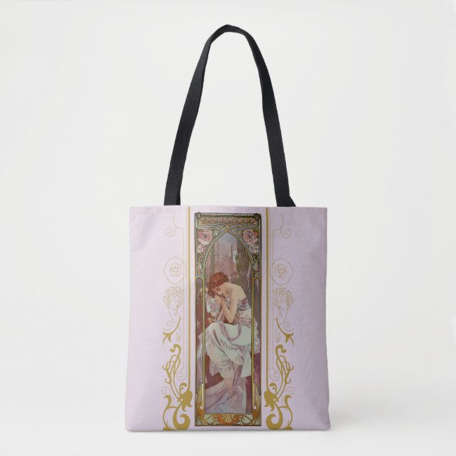 Jugendstil-Night's Erholung von Alphonse Mucha Tasche (Vorderseite)