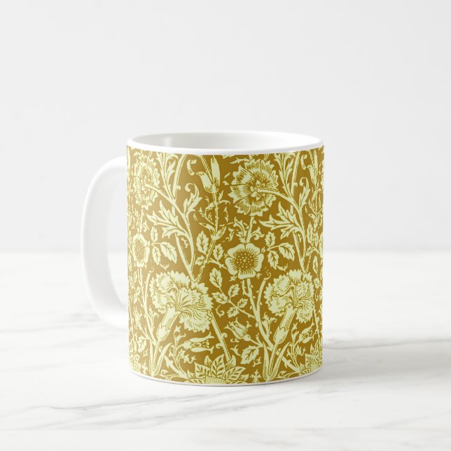 Jugendstil-Noblesse, Mustard Gold und Gelb Kaffeetasse (Vorderseite Links)