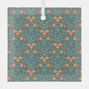 Jugendstil orange tulpenartige Blumengestaltung Ornament Aus Glas